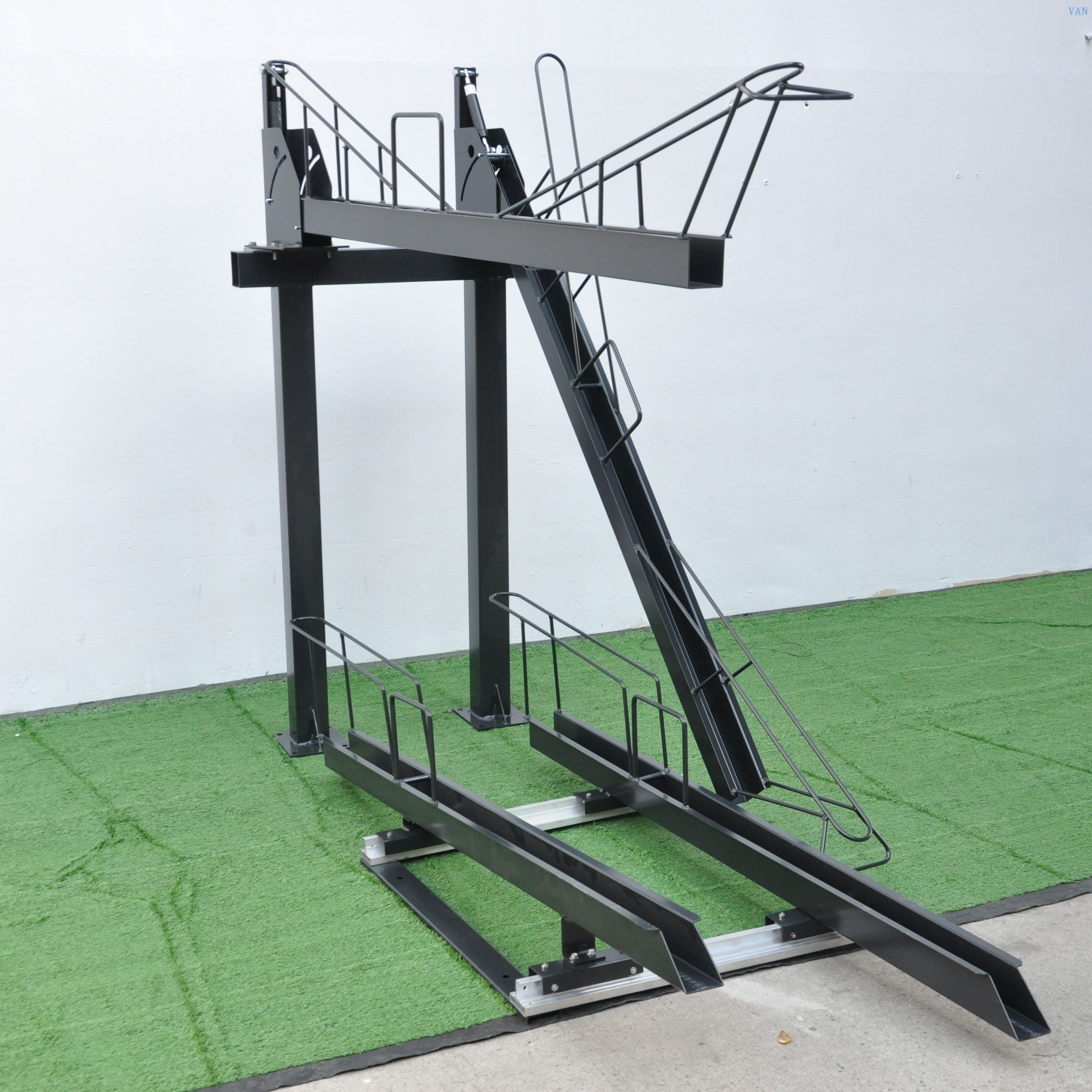 Hot Sell Outdoor Black Powder Coating Double Deck Bike Parking Stand